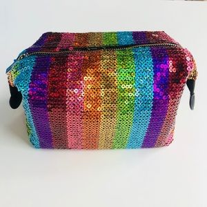 Medium Skinny Dip Rainbow Sequin Makeup Bag